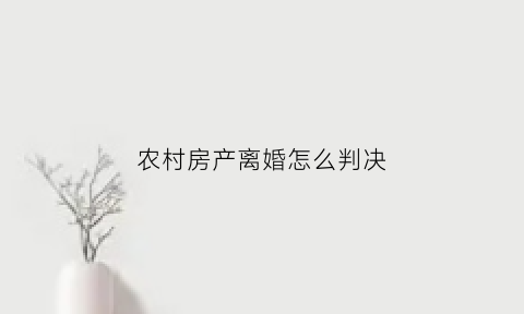 农村房产离婚怎么判决(农村的房产证离婚后如何分配)