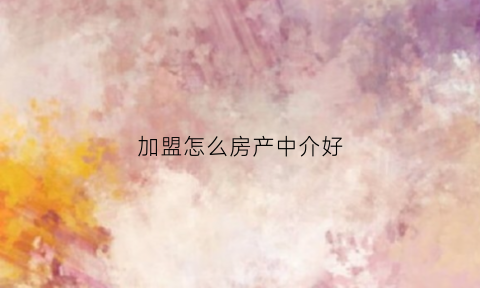 加盟怎么房产中介好(加盟一家房产中介需要什么条件)