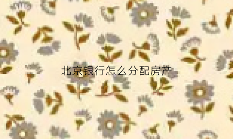 北京银行怎么分配房产(北京银行贷款买房怎么样)