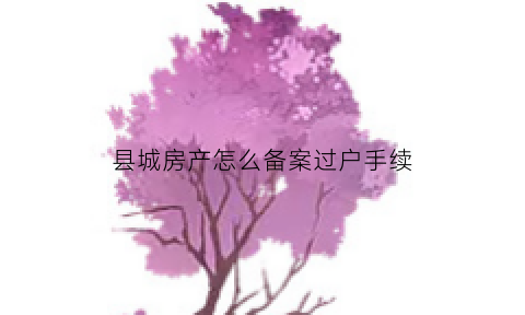 县城房产怎么备案过户手续(县城的房子怎么办房产证)