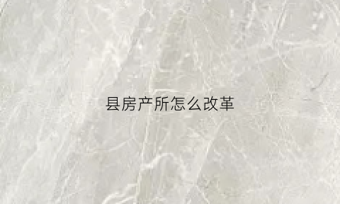 县房产所怎么改革