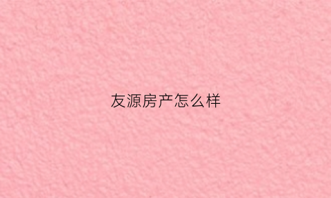 友源房产怎么样(友源实业)