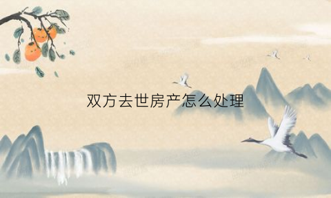 双方去世房产怎么处理(夫妻双方一方过世房产证怎么办)