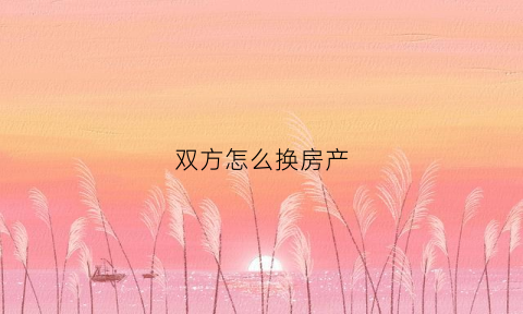 双方怎么换房产(双方换房产证需要什么手续)