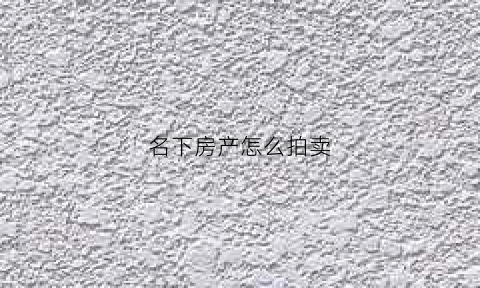 名下房产怎么拍卖(名下房产怎么拍卖过户)