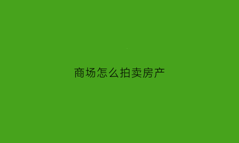商场怎么拍卖房产(商场拍卖商户怎么办)