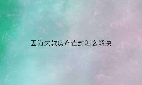 因为欠款房产查封怎么解决