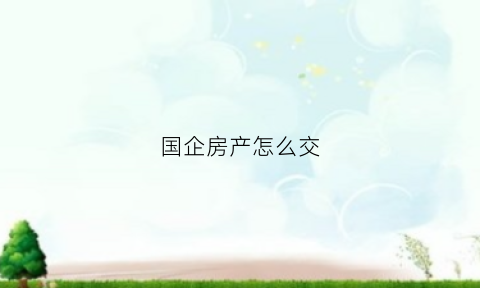国企房产怎么交(国企房产按照什么缴税)