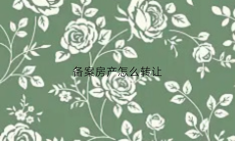 备案房产怎么转让(备案房产怎么转让给别人)
