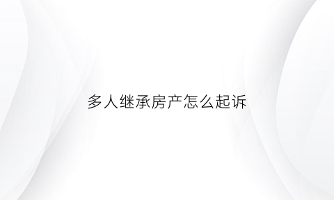 多人继承房产怎么起诉(多人继承房产怎么办理)
