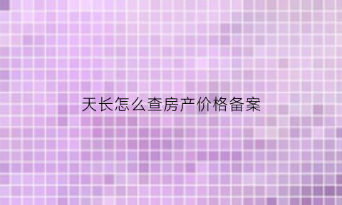 天长怎么查房产价格备案