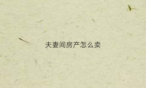 夫妻间房产怎么卖(夫妻房产售卖)