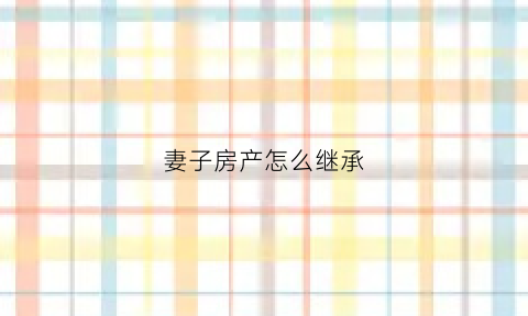 妻子房产怎么继承(妻子房产怎么继承给子女)