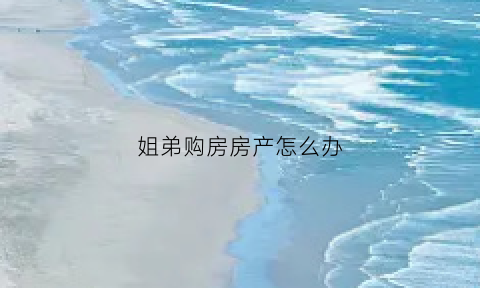 姐弟购房房产怎么办