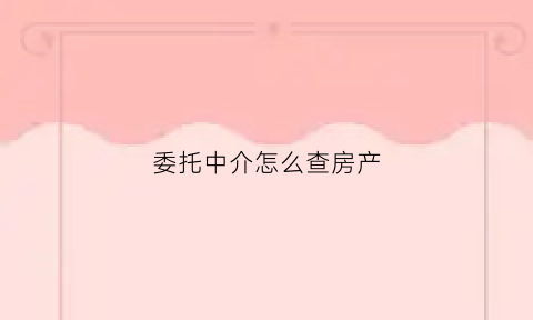 委托中介怎么查房产(委托中介怎么查房产证)