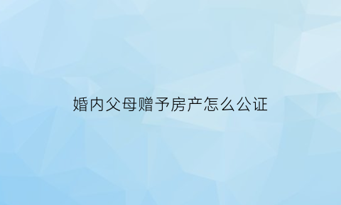 婚内父母赠予房产怎么公证(婚内父母赠予房产怎么公证给子女)