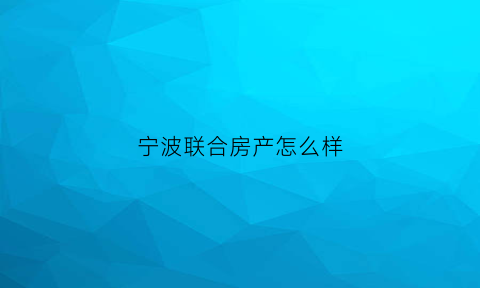 宁波联合房产怎么样(宁波联合房地产开发有限公司)