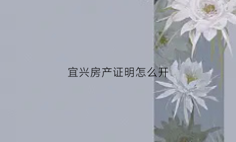 宜兴房产证明怎么开(宜兴房产证办理中心在哪)