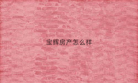 宝辉房产怎么样(宝辉大酒店)