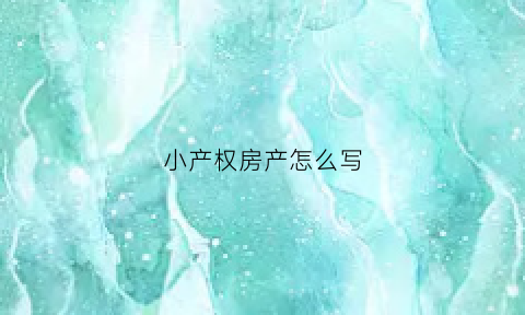 小产权房产怎么写(小产权房怎么说)