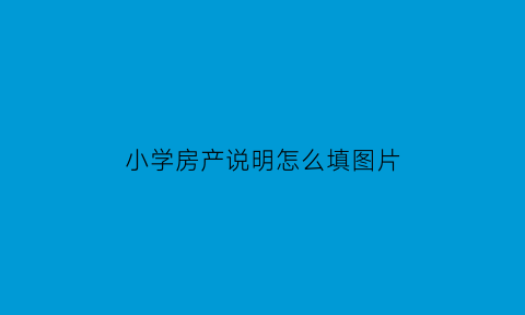 小学房产说明怎么填图片(孩子报名小学房产类型怎么填写)