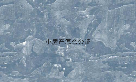 小房产怎么公证(小房产怎么公证给子女)