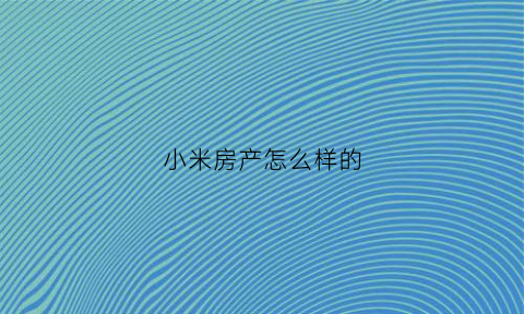 小米房产怎么样的(小米房产中介)