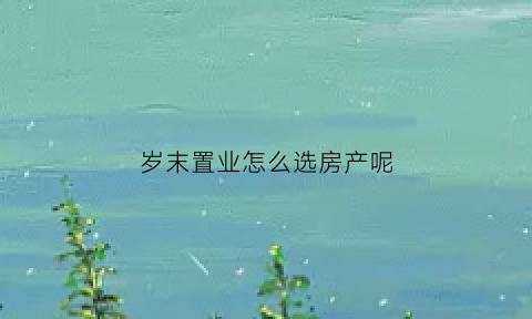 岁末置业怎么选房产呢(岁末置业怎么选房产呢知乎)