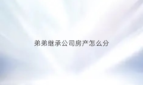 弟弟继承公司房产怎么分(弟弟继承公司房产怎么分配)