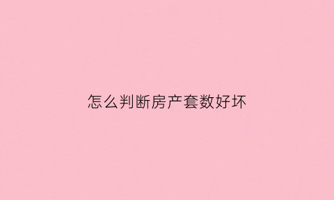 怎么判断房产套数好坏(怎么查看房子套内尺寸)