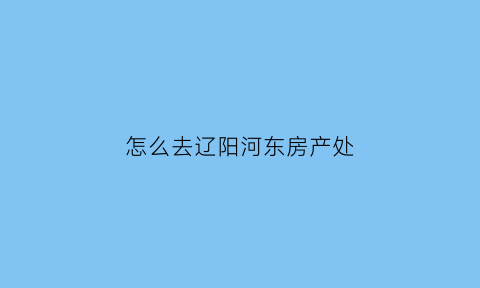 怎么去辽阳河东房产处(辽阳河东去市里公交)