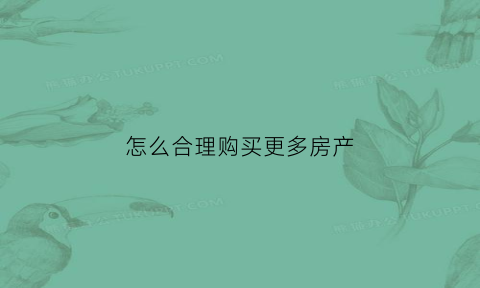 怎么合理购买更多房产(怎么合理购买更多房产资金)