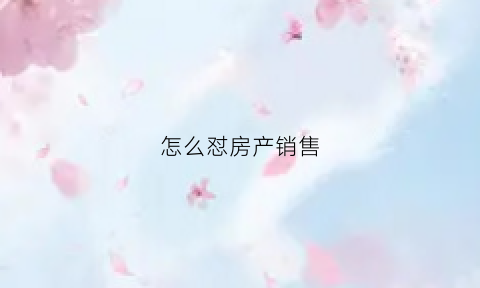 怎么怼房产销售(怎么做房产销售技巧和话术)