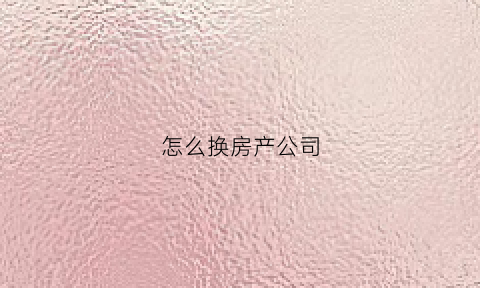 怎么换房产公司(房地产公司换法人意味着什么)