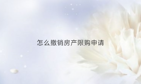 怎么撤销房产限购申请(购房限购取消)