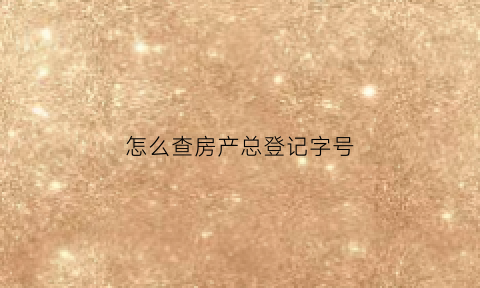 怎么查房产总登记字号