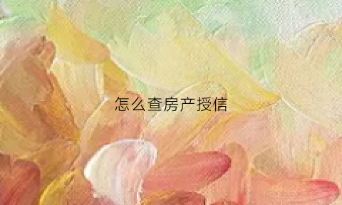 怎么查房产授信(房子贷款信用怎么查询)