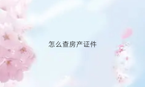 怎么查房产证件(怎么查房产证信息查询)