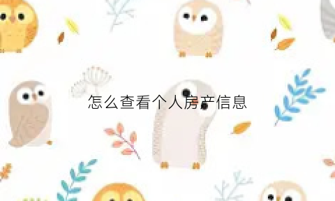 怎么查看个人房产信息(怎么查看个人房产信息查询)