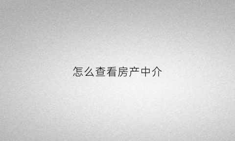 怎么查看房产中介(怎么查看房产中介门店店长)