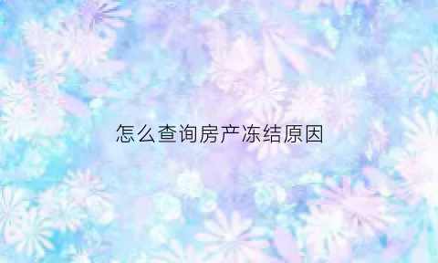 怎么查询房产冻结原因(如何查房产被冻结)