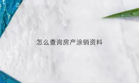 怎么查询房产涂销资料(怎么查房产涂销了没有)