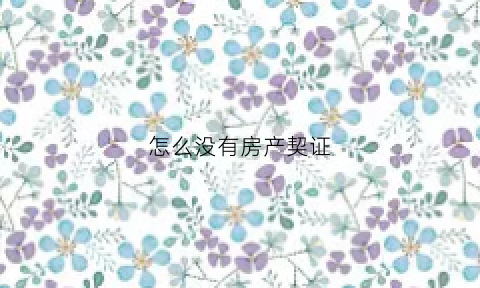 怎么没有房产契证(没有契证的房产证有用吗)