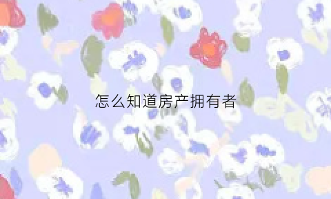 怎么知道房产拥有者(怎么看房产是独有的还是共有的)
