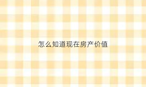 怎么知道现在房产价值(如何知道房子值多少钱)