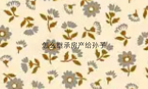 怎么继承房产给孙子(房产继承给孙子怎么写)