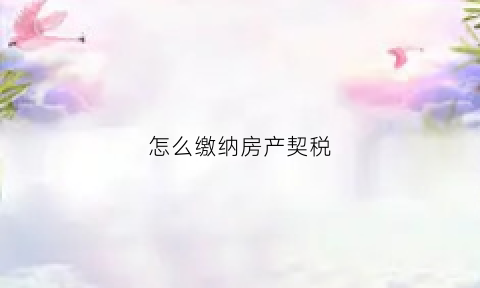怎么缴纳房产契税(缴纳房产契税在哪里交)