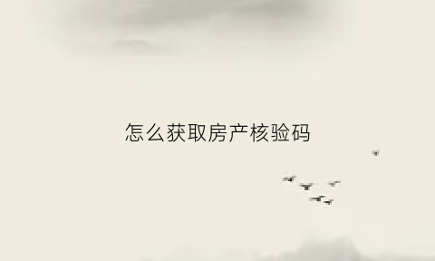 怎么获取房产核验码(房产核验编码哪里查)