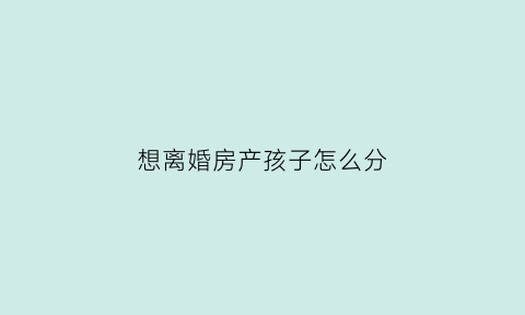 想离婚房产孩子怎么分