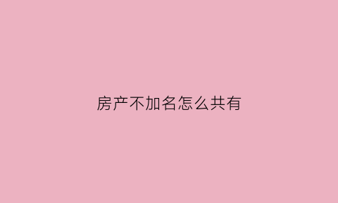 房产不加名怎么共有(房产证不加配偶的名字)